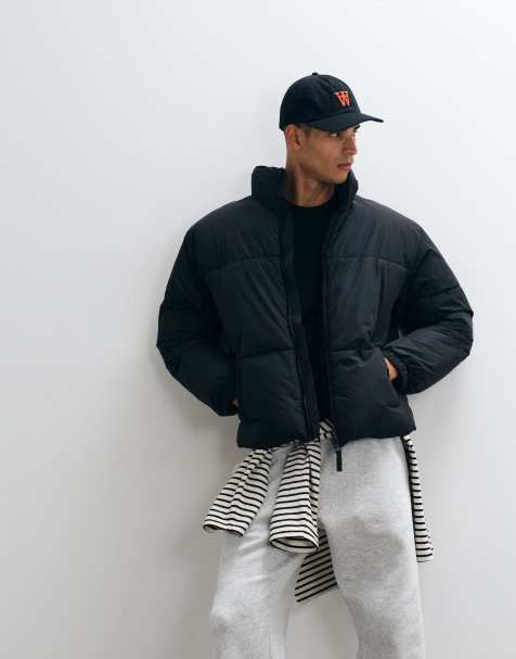 ASOS DESIGN puffer jacket in black - view 1