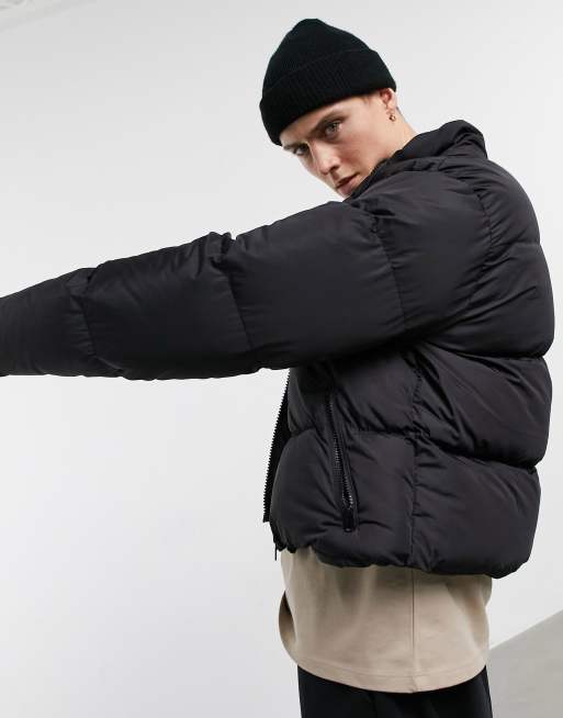 Black puffer jacket sales mens asos