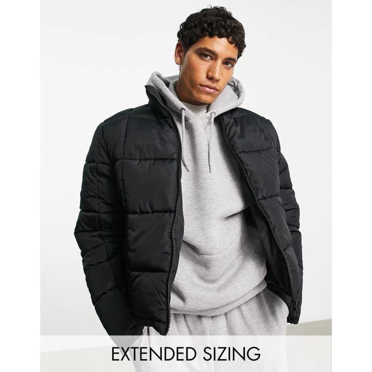 Asos black puffer clearance coat