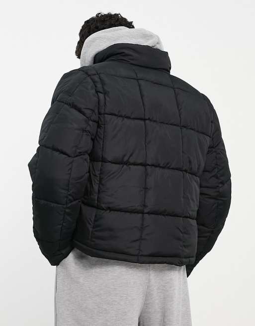 ASOS DESIGN puffer jacket in black