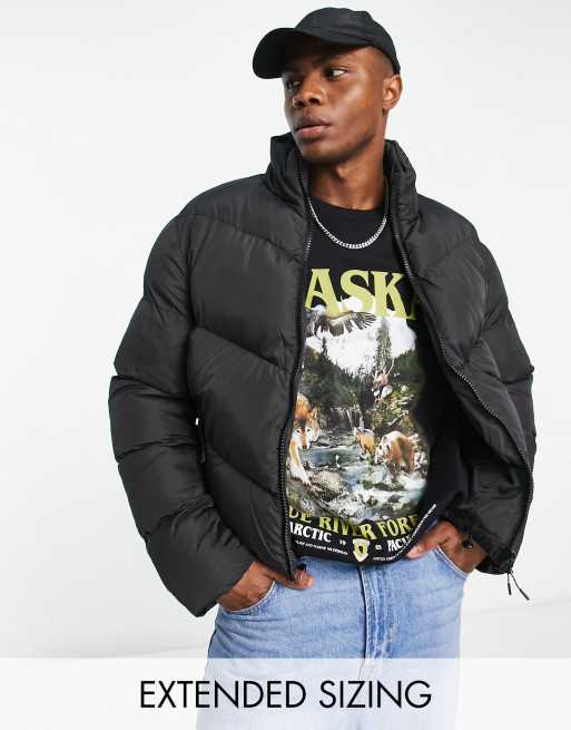 ASOS DESIGN puffer jacket in black