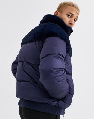 blue puffer jacket asos