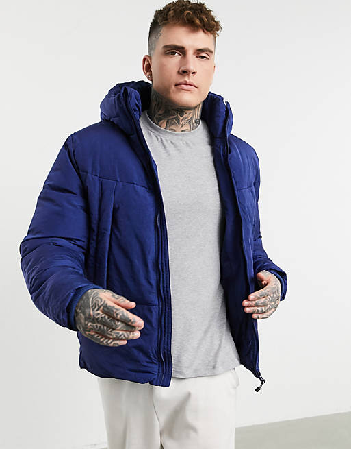 ASOS DESIGN puffer jacket in blue | ASOS