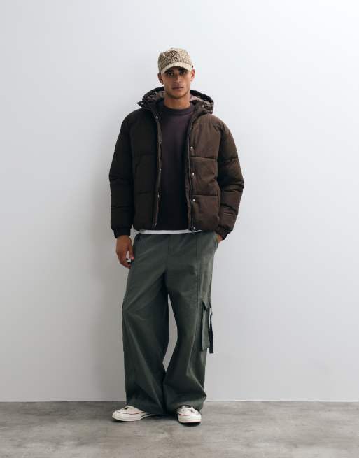 ASOS DESIGN puffer jacket in brown, 2 of 5