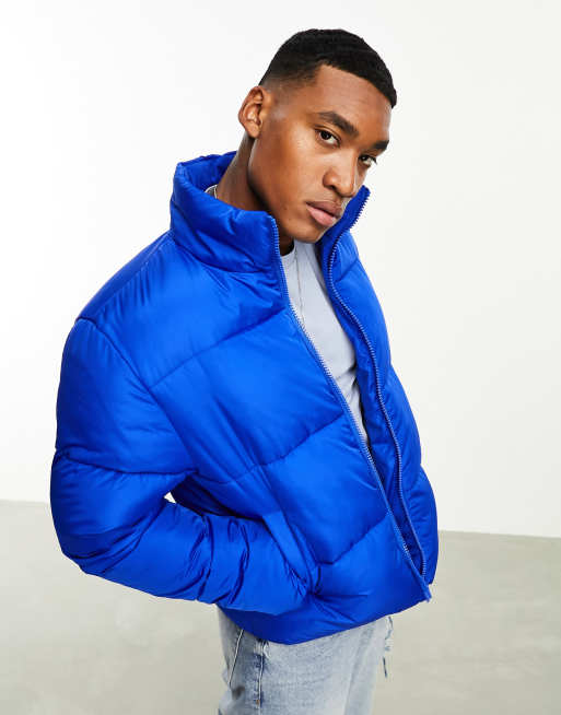 Royal blue cheap padded jacket