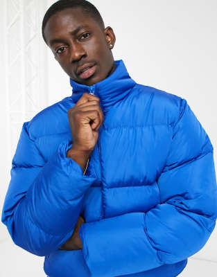 blue puffer jackets