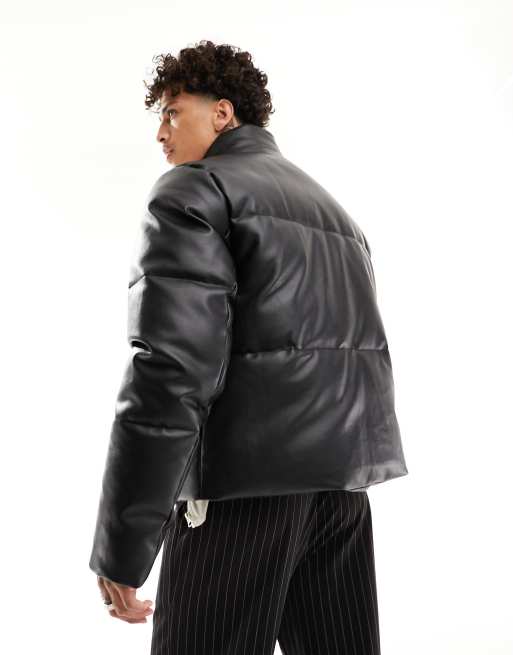 Faux leather puffer jacket - Outerwear - Men