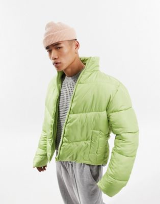 ASOS DESIGN puffer jacket in green