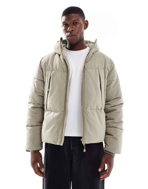 ASOS DESIGN puffer jacket in green - view 1