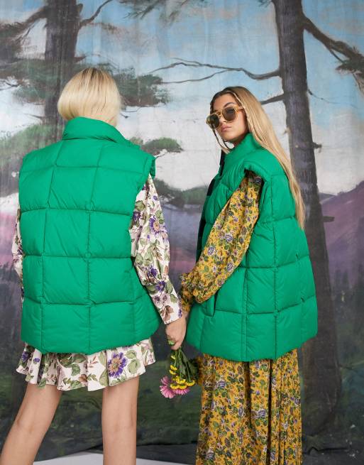 ASOS DESIGN puffer jacket in green, 4 of 4