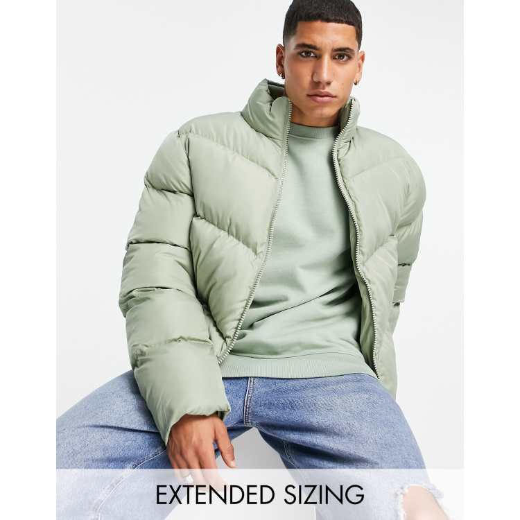 ASOS DESIGN puffer jacket in green | ASOS