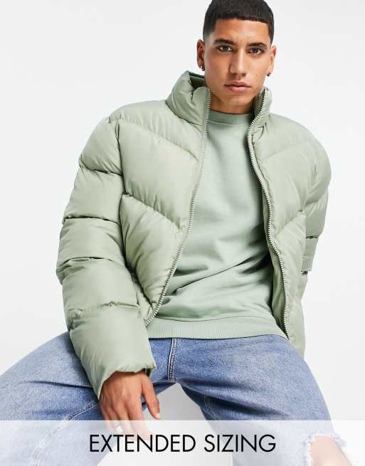 ASOS DESIGN puffer jacket in silver