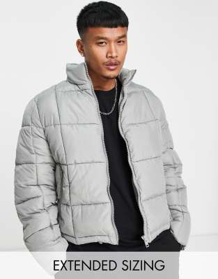 ASOS DESIGN puffer jacket in grey | ASOS