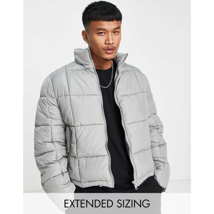 ASOS DESIGN puffer jacket in grey | ASOS