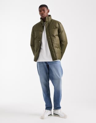 Asos Design Puffer Jacket In Green