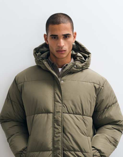 ASOS DESIGN puffer jacket in khaki, 2 of 5