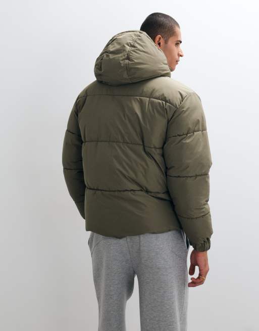 ASOS DESIGN puffer jacket in khaki, 4 of 5