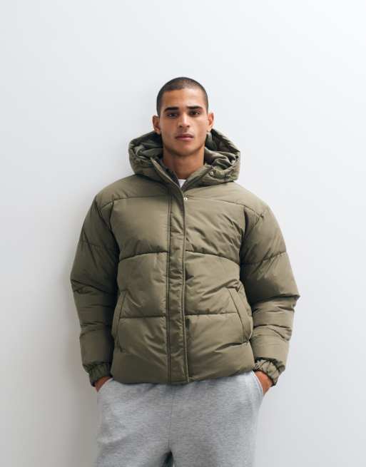 ASOS DESIGN puffer jacket in khaki, 5 of 5