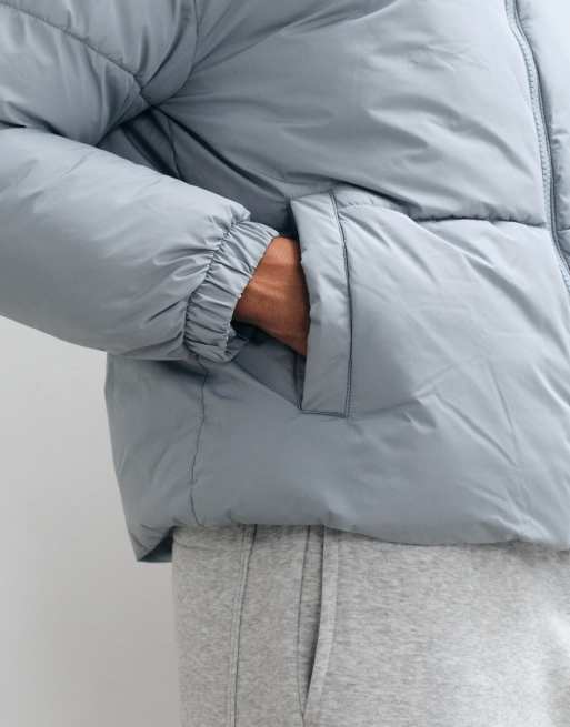 ASOS DESIGN puffer jacket in light grey, 2 of 5