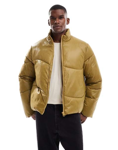ASOS DESIGN puffer jacket in mustard - view 1