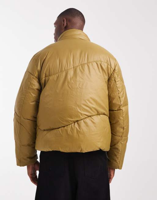 ASOS DESIGN puffer jacket in mustard, 3 of 5