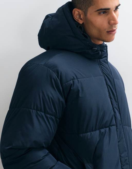 ASOS DESIGN puffer jacket in navy, 3 of 5