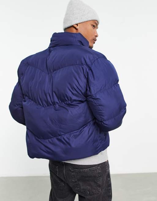 ASOS DESIGN puffer jacket in navy | ASOS