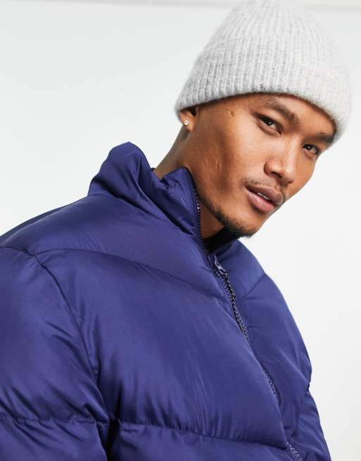 Esprit Short Padded Jacket With Hood in Navy, ASOS