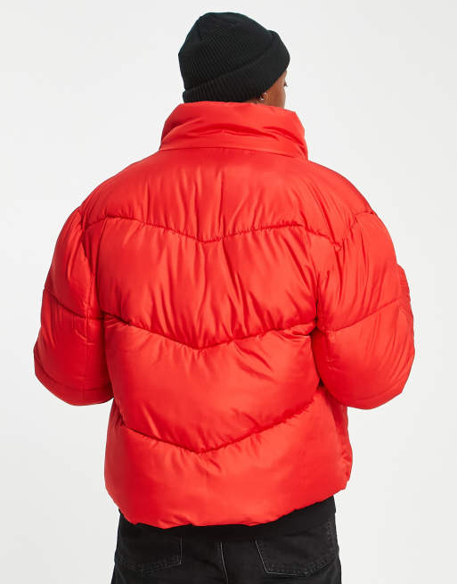 ASOS DESIGN puffer jacket in red