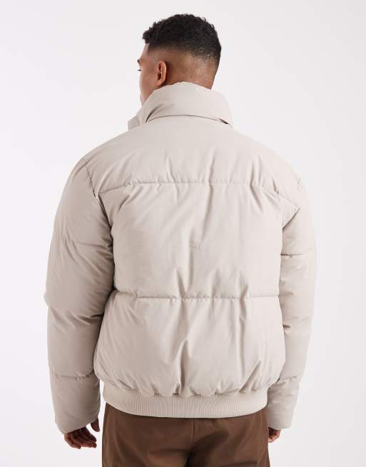ASOS DESIGN puffer jacket in stone, 3 of 5