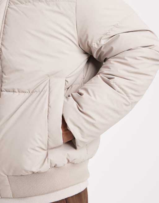 ASOS DESIGN puffer jacket in stone, 5 of 5