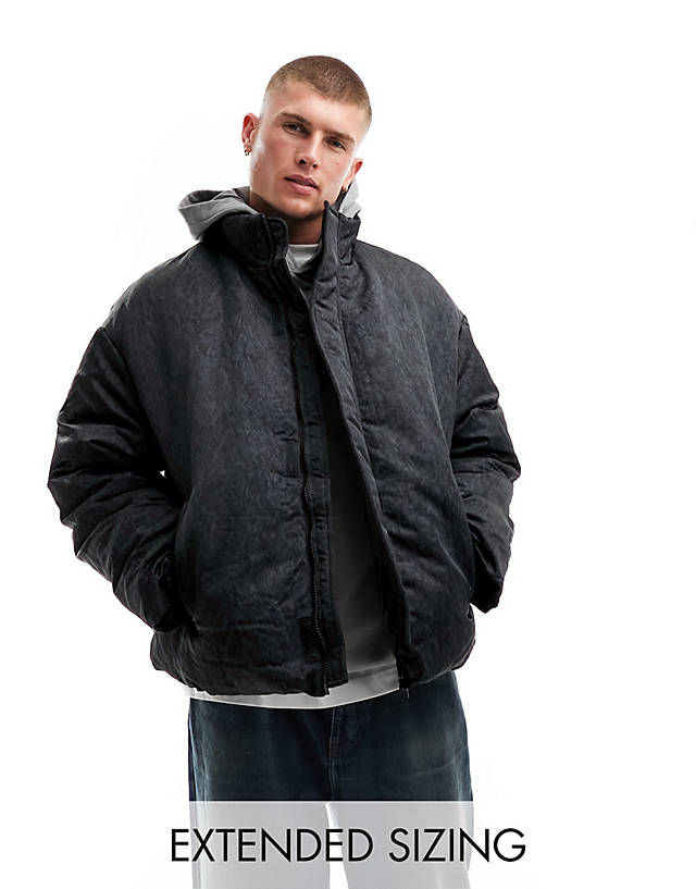 ASOS DESIGN - puffer jacket in washed black