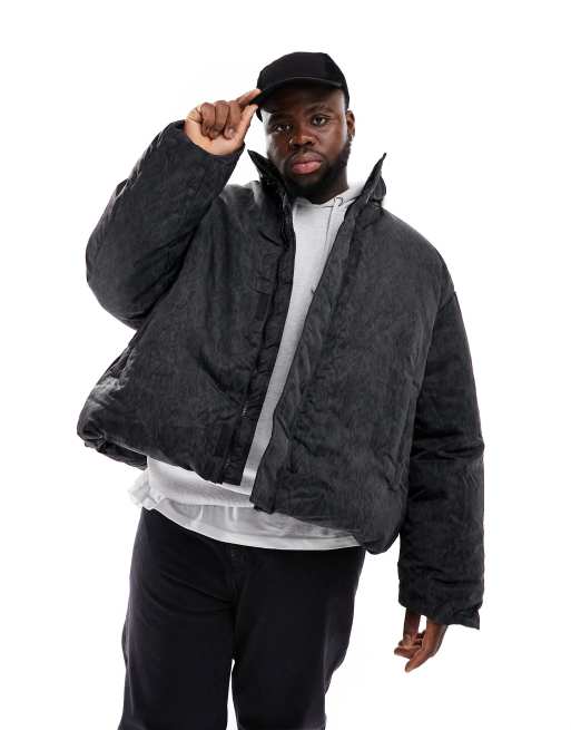 Puffer jacket store washed black