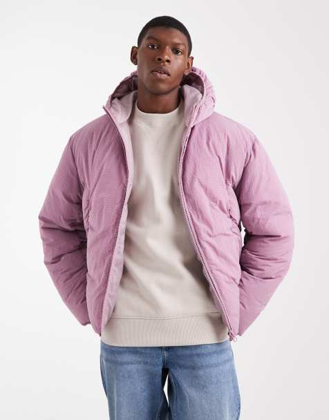 ASOS DESIGN puffer jacket in washed pink - view 1