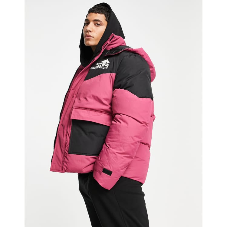 Asos pink puffer outlet jacket