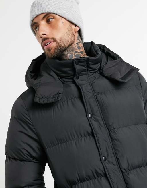 Puffer coat with detachable hot sale hood