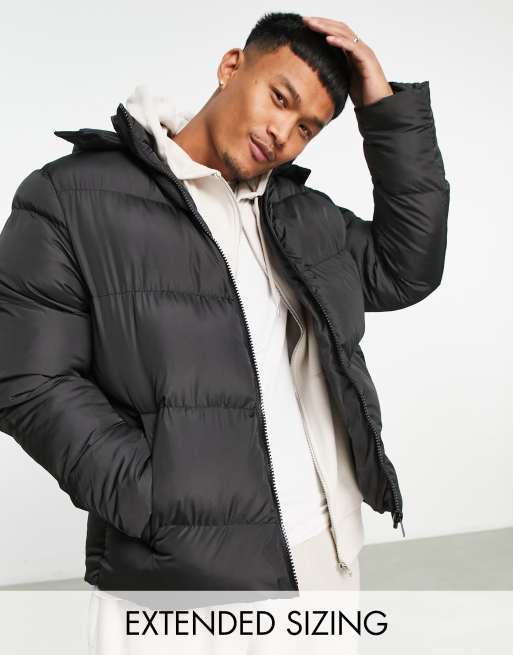 ASOS DESIGN puffer jacket in black