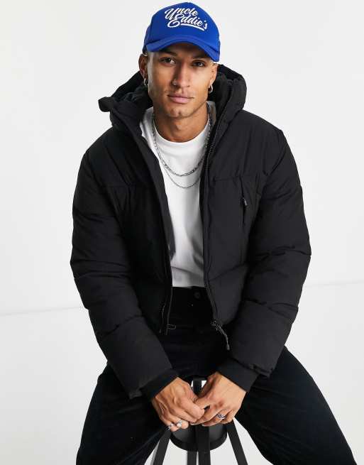 ASOS DESIGN puffer jacket in black