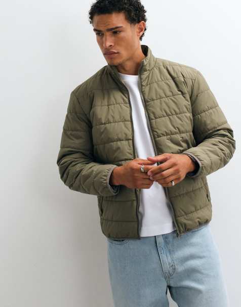 ASOS DESIGN puffer liner jacket in khaki - view 1