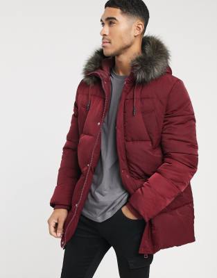 faux fur hood parka jacket