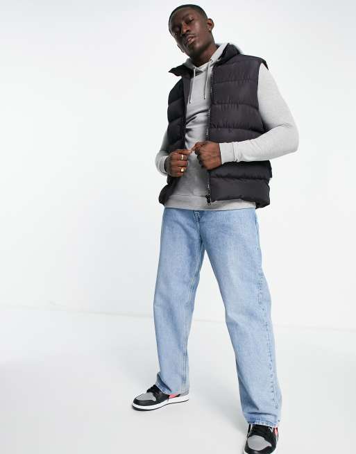 ASOS DESIGN puffer quilted gilet in black, 2 of 4
