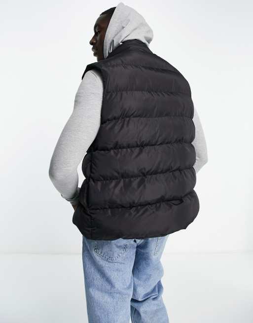 ASOS DESIGN puffer quilted vest in black, 3 of 4