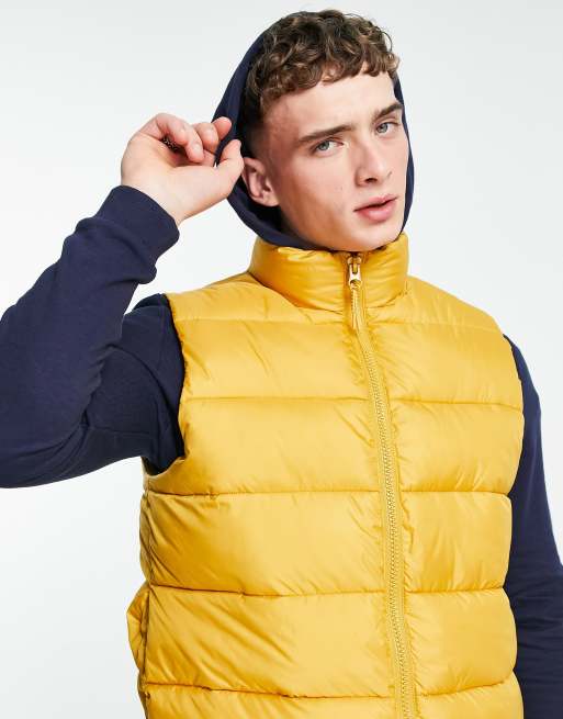 St. John's Bay Quilted Cargo Mens Puffer Vest | Yellow | Regular Small | Cold Weather Vests Puffer Vests | Fall Fashion