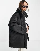 ASOS Weekend Collective maxi padded coat with back graphic in