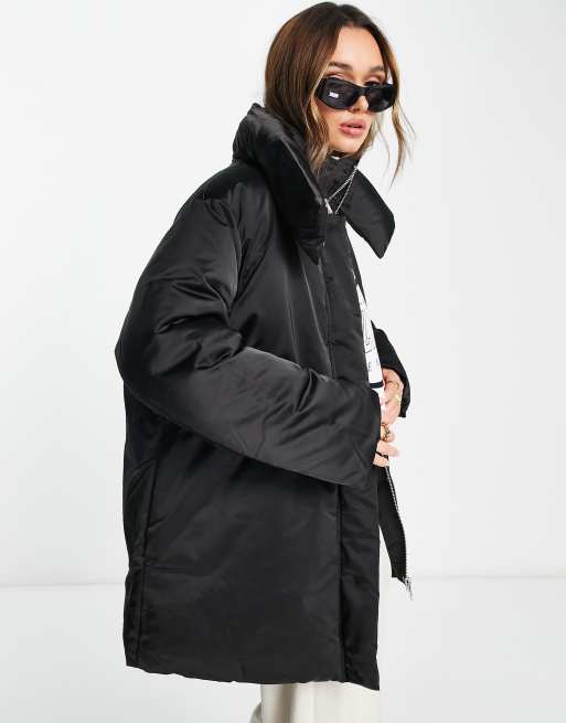 Asos black shop padded coat