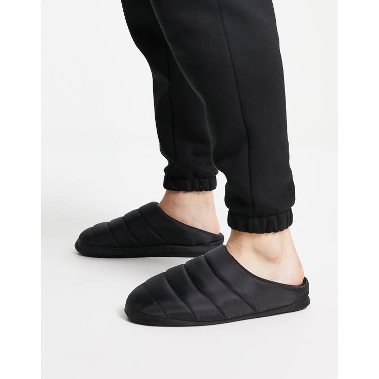 ASOS DESIGN puffer slippers in black ASOS