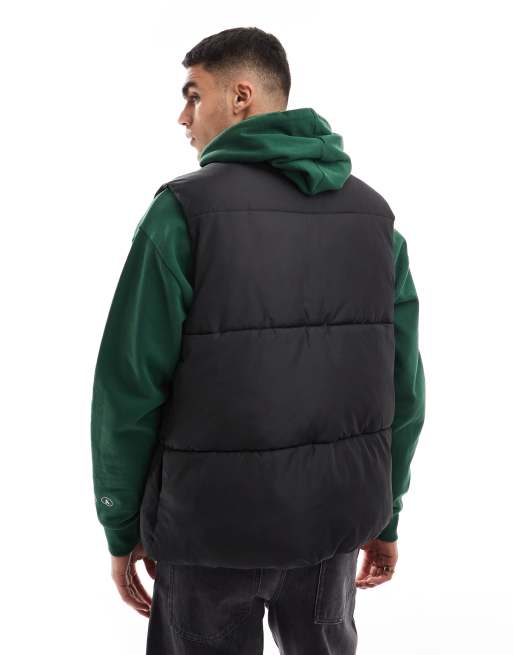 ASOS DESIGN puffer vest in black | ASOS
