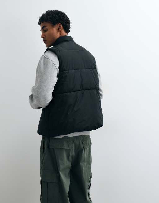 ASOS DESIGN puffer vest in black, 4 of 5