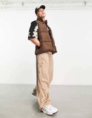 brown puffer vests