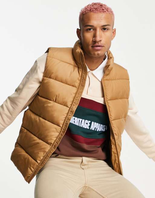 Camel store puffer vest